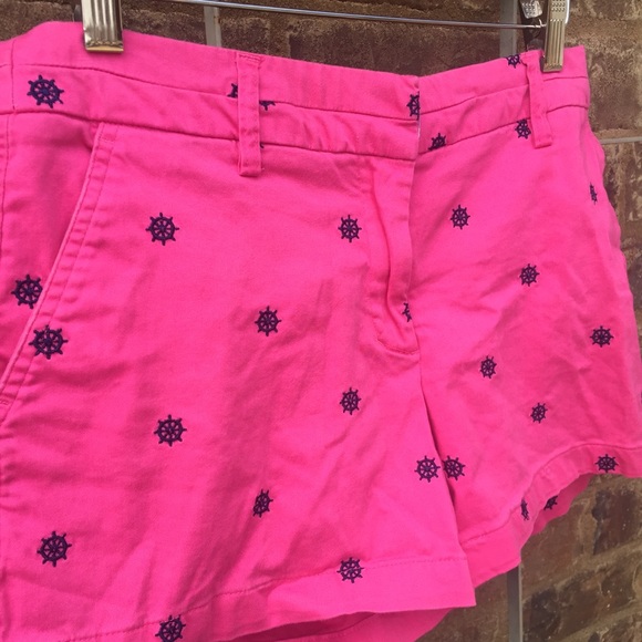 British Khaki Pink Blue Nautical Shorts Size4 - Picture 2 of 8